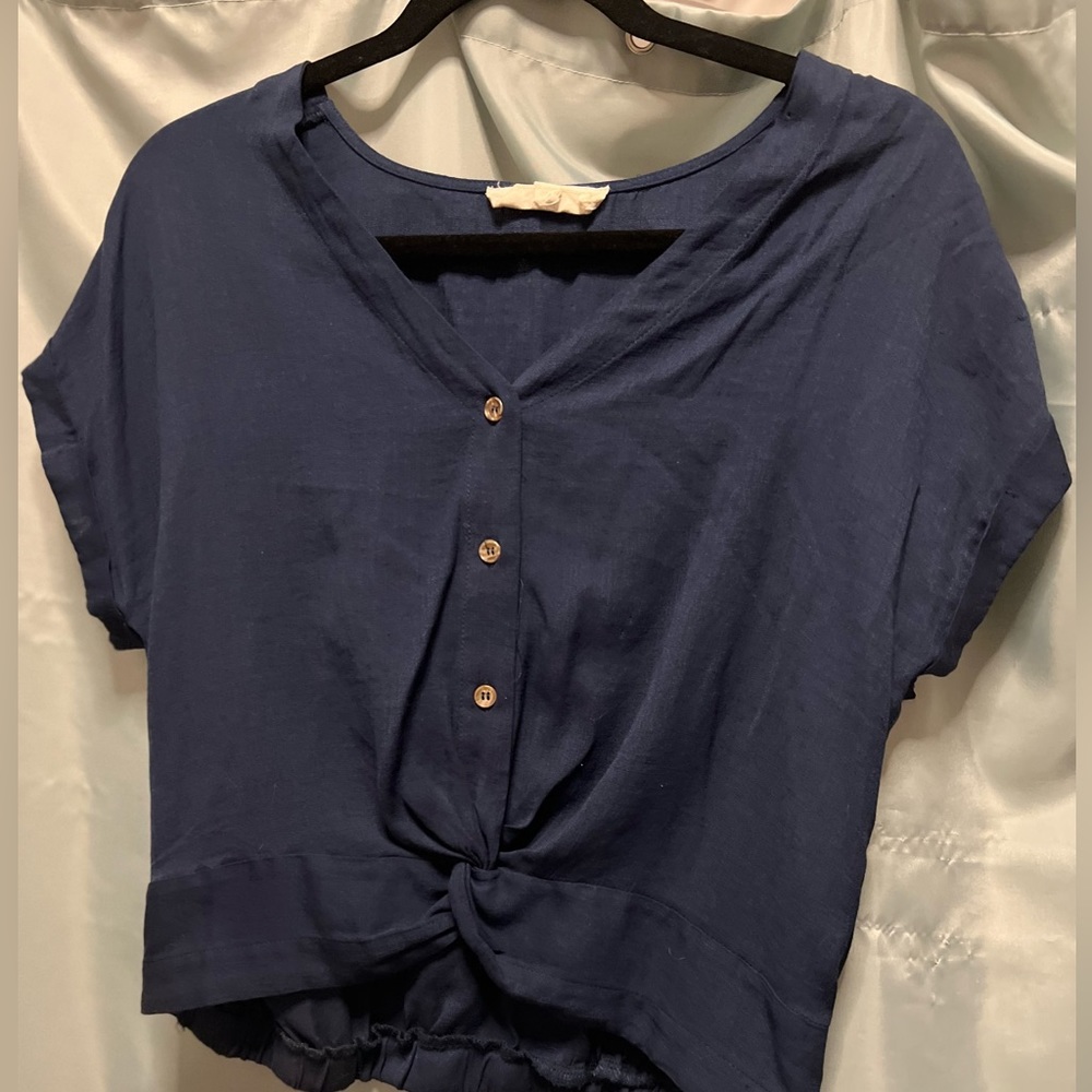 Blue casual blouse